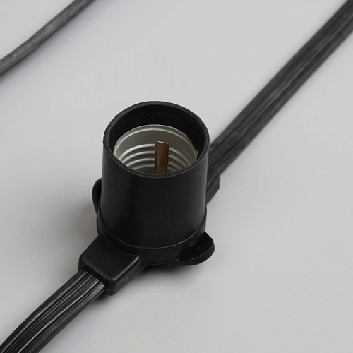 													Белт-лайт кабель шаг 40 см 2-жильный каучук черный уличный (IP65) E27 1 м 7859943-1 фото 3